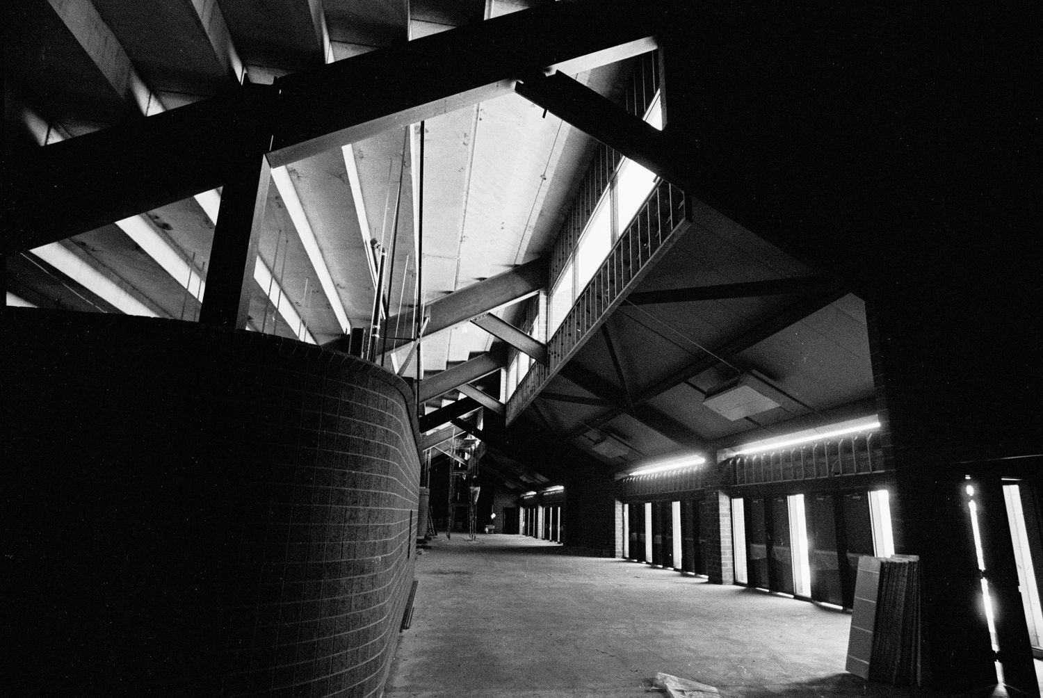 Metra concourse during construction, September 1975